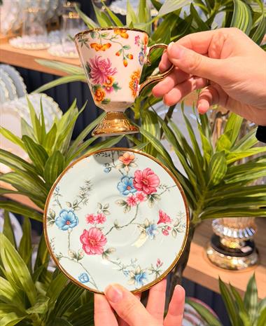 6lı Porselen Floransa Gold Kahve Fincanı