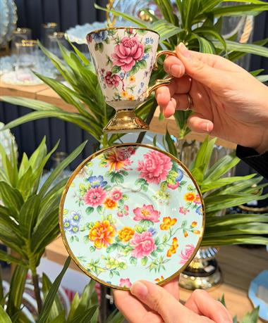 6lı Porselen Floransa Gold Kahve Fincanı