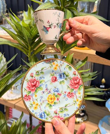 6lı Porselen Floransa Gold Kahve Fincanı