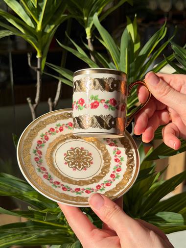 6lı Porselen Florence Noir Kahve Fincanı