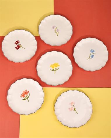 6lı Porselen Floria Pasta Tabağı 