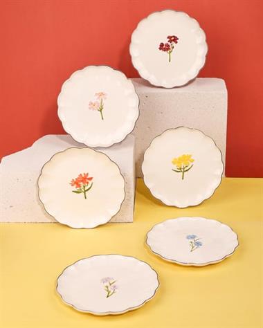 6lı Porselen Floria Pasta Tabağı 