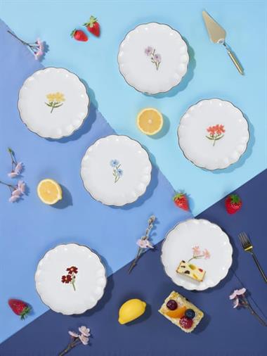 6lı Porselen Floria Pasta Tabağı 