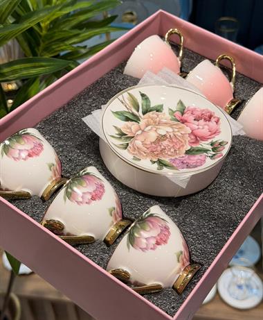 6lı Porselen Garden Kahve Fincanı