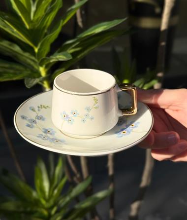 6lı Porselen Kahve Fincanı Eflora