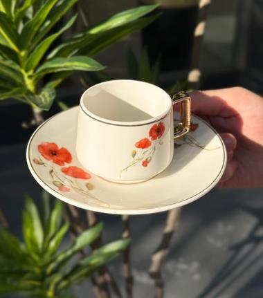 6lı Porselen Kahve Fincanı Sienna