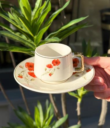 6lı Porselen Kahve Fincanı Sienna