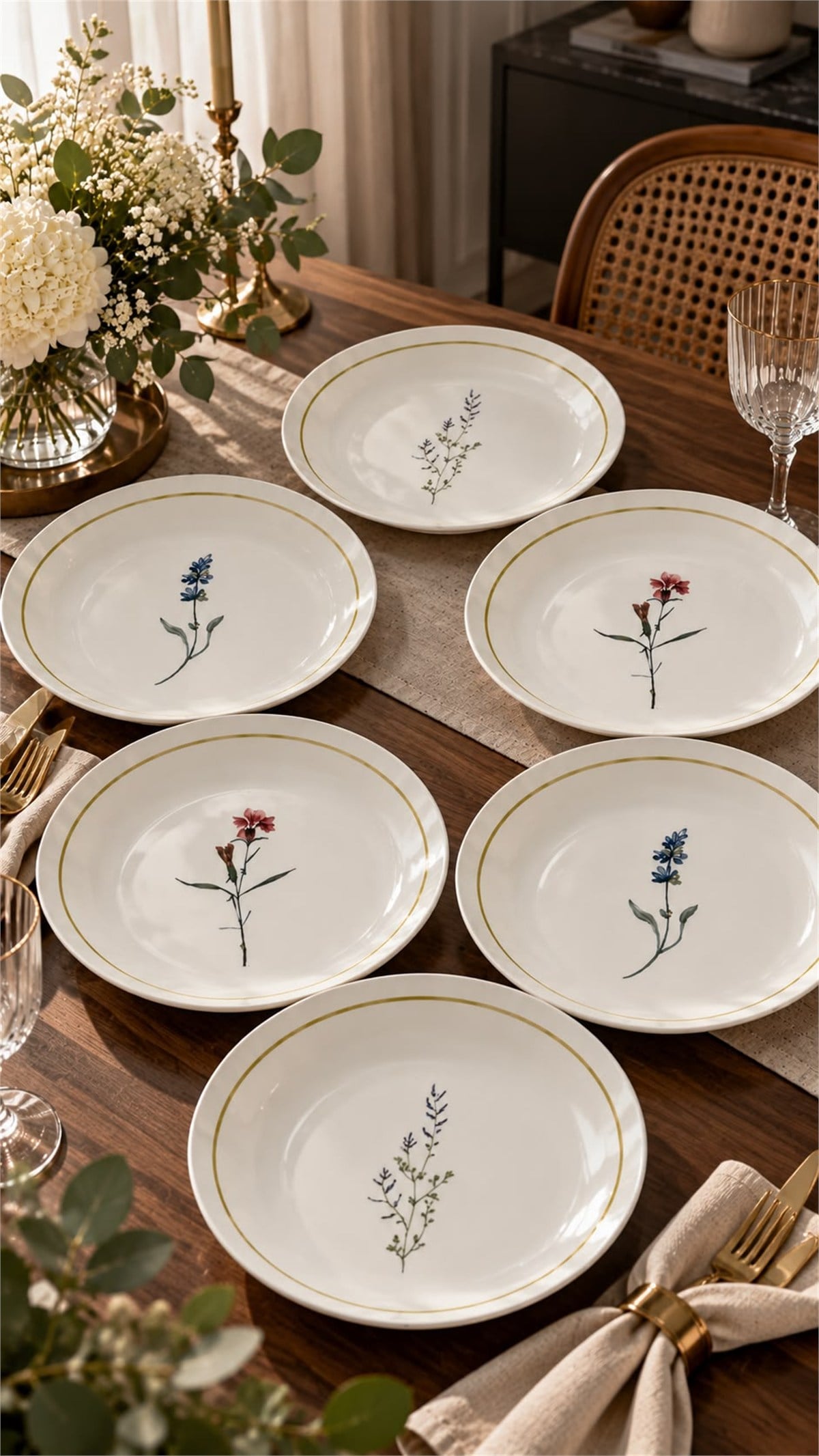 6lı Porselen Lavinia Servis Tabağı 25 cm 