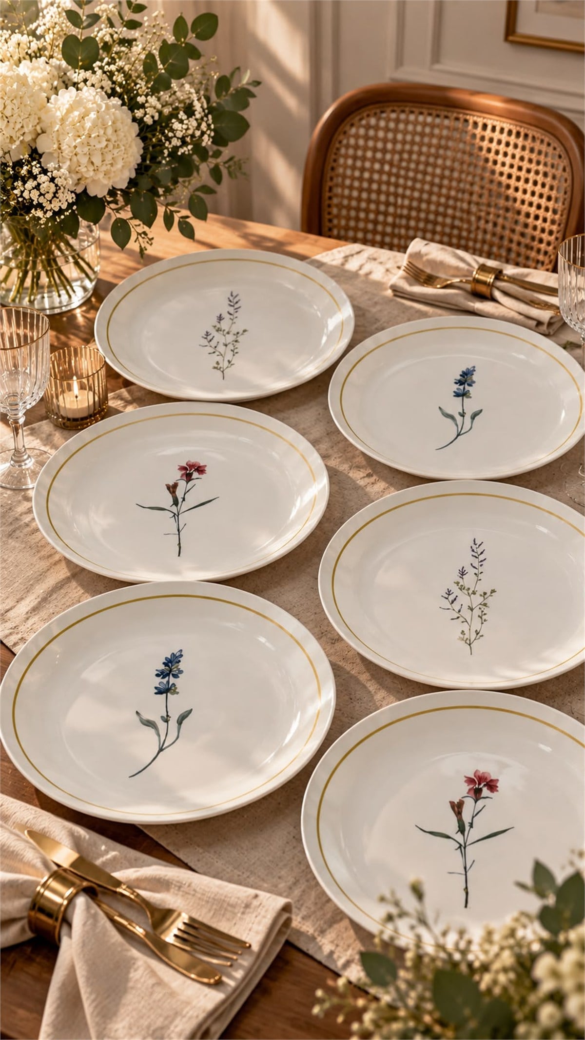 6lı Porselen Lavinia Servis Tabağı 25 cm 
