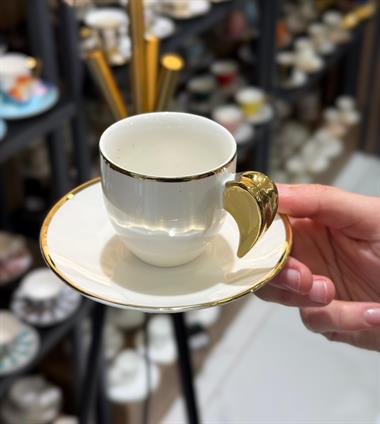 6lı Porselen Melek Kanadı Kahve Fincanı 