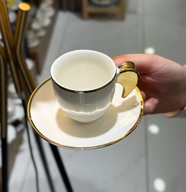 6lı Porselen Melek Kanadı Kahve Fincanı 