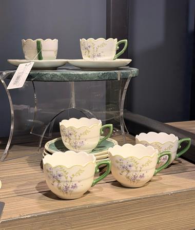 6lı Porselen Mist Kahve Fincanı 90cc