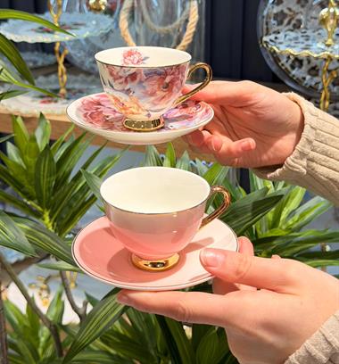 6lı Porselen Peonia Kahve Fincanı