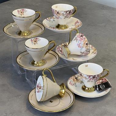 6lı Porselen Royalty Kahve Fincanı 
