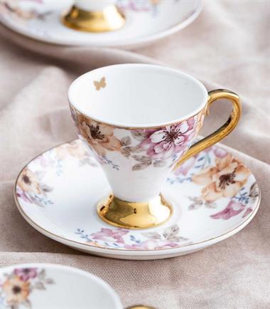6lı Porselen Royalty Kahve Fincanı 