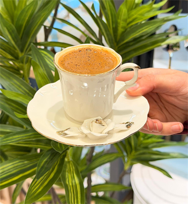 6lı Porselen White Rose Kahve Fincanı