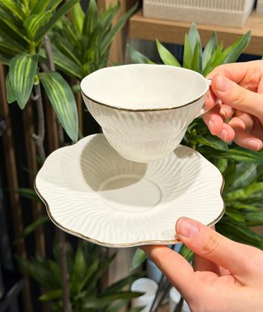 6lı Toronto Porselen Çay Fincanı - Gold