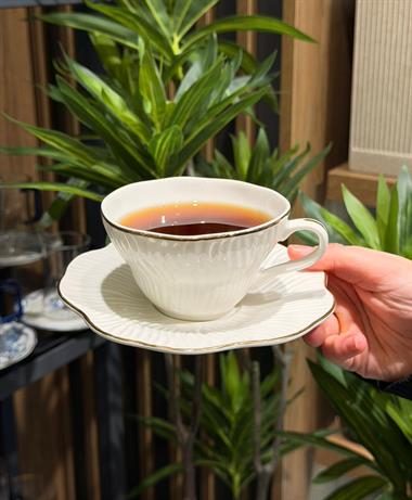 6lı Toronto Porselen Çay Fincanı - Gold