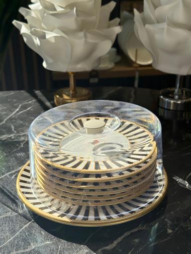 8 Parça Black Bird Kek Fanuslu Pasta Seti