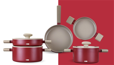 8 Parça ProChef Cooker Kristal Kaplama Tencere Seti Bordo