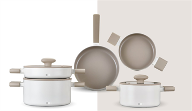 8 Parça ProChef Cooker Kristal Kaplama Tencere Seti Krem