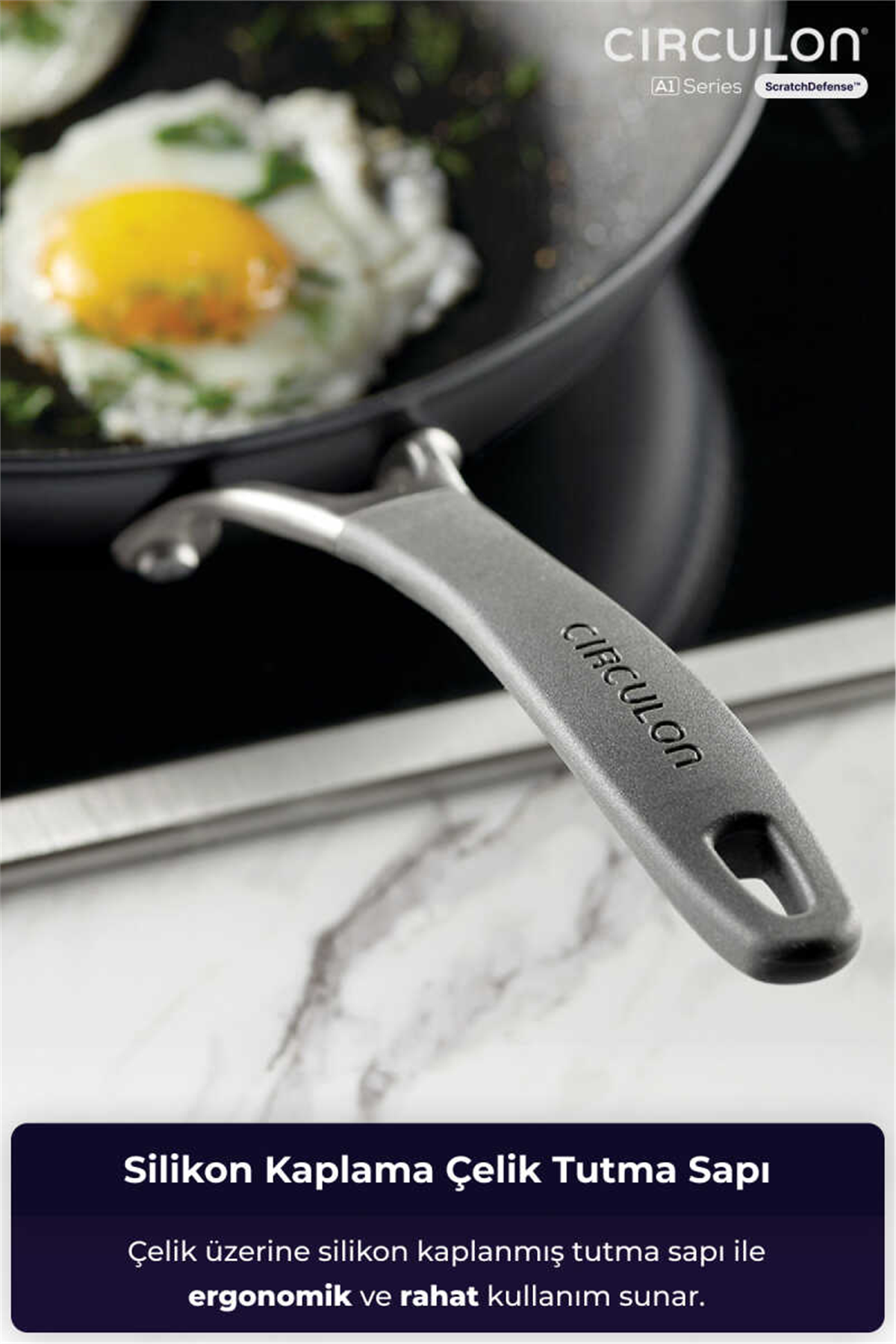 A1 Serisi ScratchDefense Çizilmez Yapışmaz Wok Tava - 34 CM