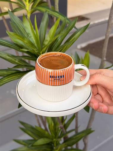 6lı Porselen Adonis Believe Kahve Fincanı