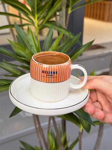 6lı Porselen Adonis Believe Kahve Fincanı