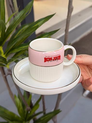 6lı Porselen Adonis Bonjeur Kahve Fincanı