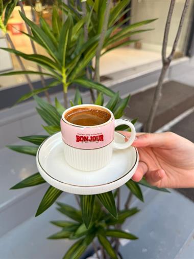 6lı Porselen Adonis Bonjeur Kahve Fincanı