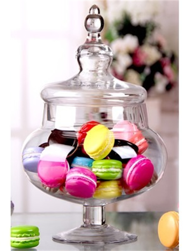 Ayaklı Kapaklı Cam Kurabiyelik & Şekerlik & Drajelik