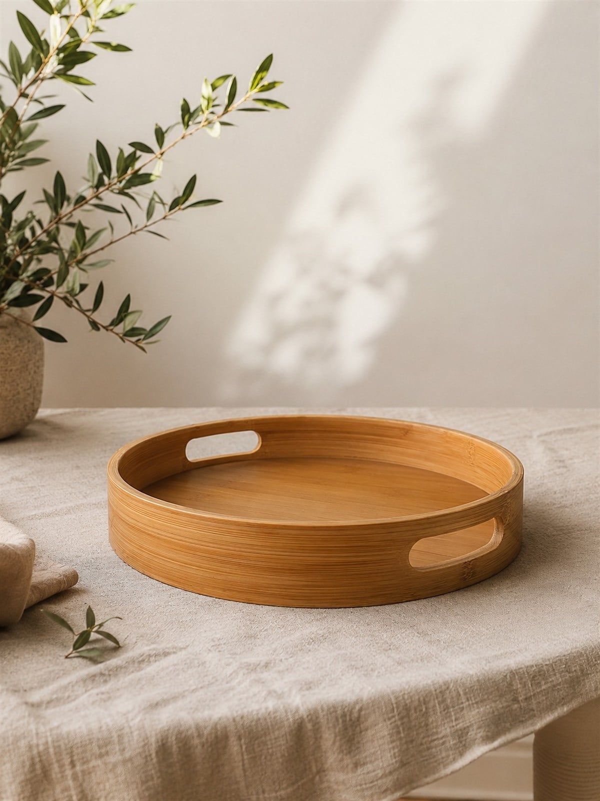 Bambu Yuvarlak Tepsi
