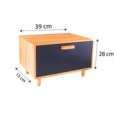 Bambum Retro - Ekmek Saklama Kabı Siyah