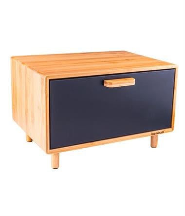 Bambum Retro - Ekmek Saklama Kabı Siyah