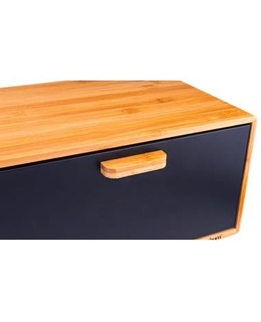 Bambum Retro - Ekmek Saklama Kabı Siyah