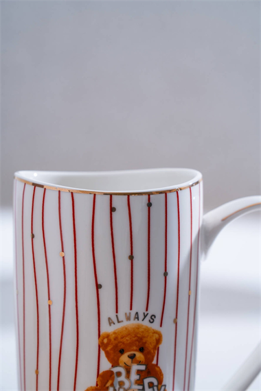 Bear Porselen Kupa Kırmızı - 500 ml