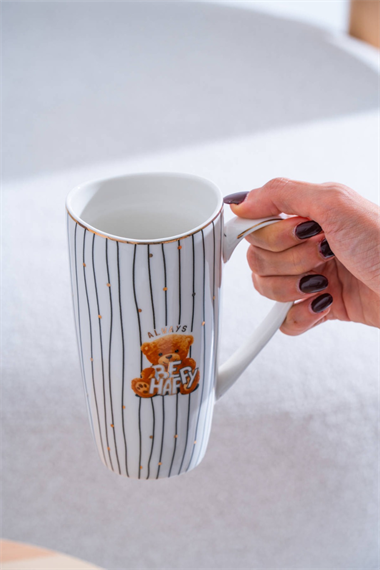 Bear Porselen Kupa Siyah - 500 ml