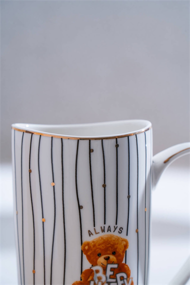 Bear Porselen Kupa Siyah - 500 ml