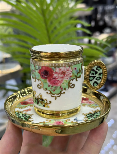 Caviar Lüx Porselen 6 Lı Fİncan Takımı Green