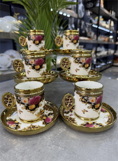 Caviar Lüx Porselen 6 Lı Fİncan Takımı Black