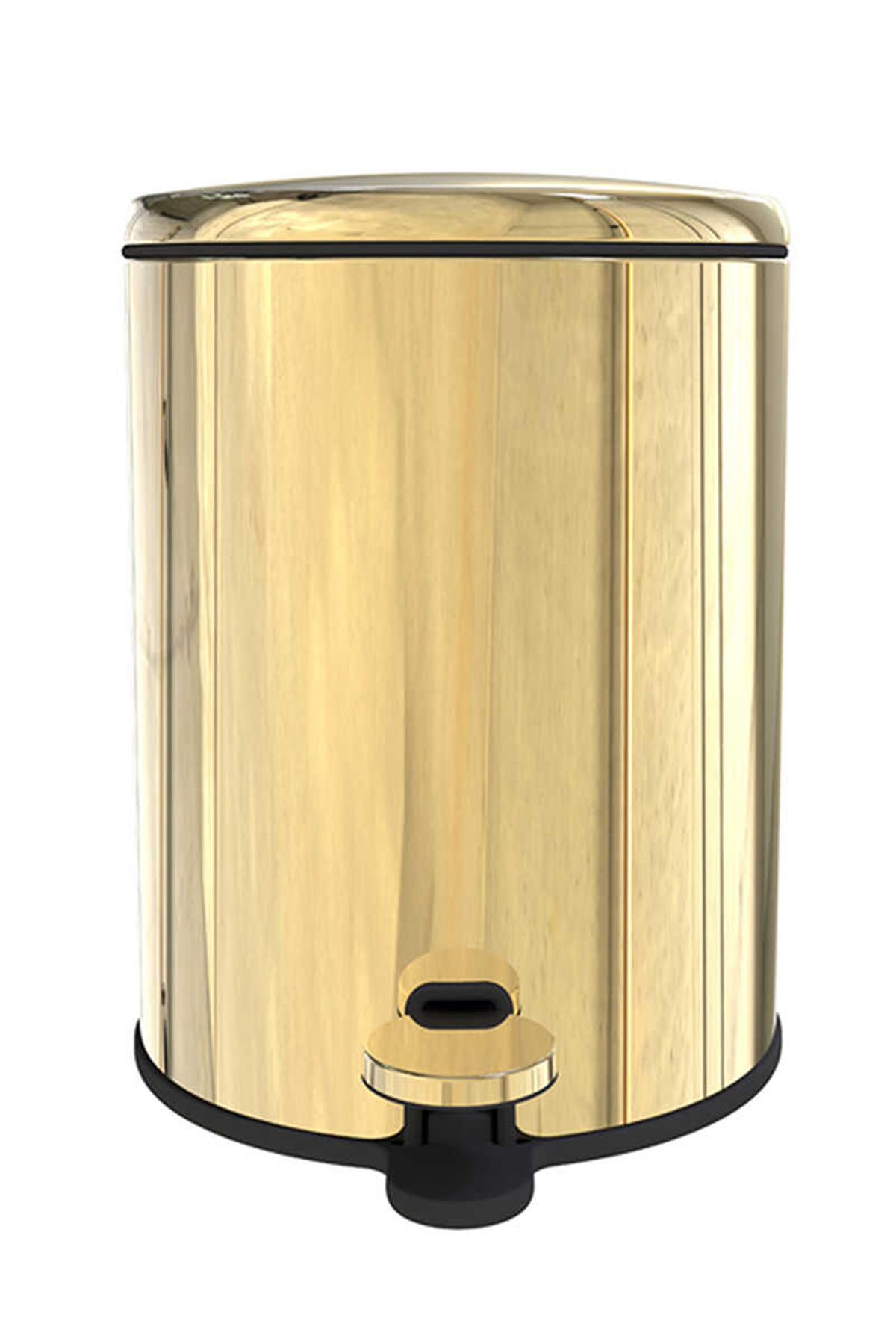 Cigo Metal Pedallı Çöp Kovası 6 LT - Sarı Gold İç Kısım Siyah