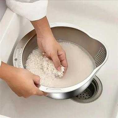 Çok Amaçlı Pirinç Meyve Makarna Süzgeci Paslanmaz 18/10 Çelik Süzgeç