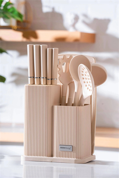 Vanni Cooper 12 Parça Standlı Kesme Tahtası Servis Ve Bıçak Seti