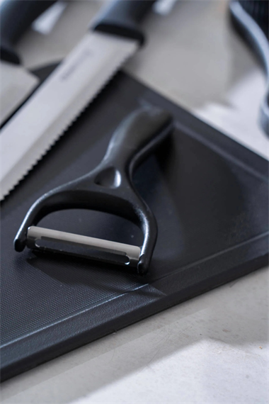 Vanni Cooper 8 Parça Standlı Kesme Tahtası Ve Bıçak Seti Siyah