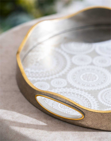 Cora 2li Bronz Cam Tepsi - 39.5/34 cm