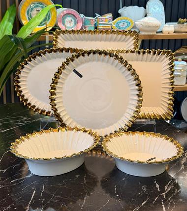 Daisy Gold Lüks 6 Parça Servis Sunum Seti