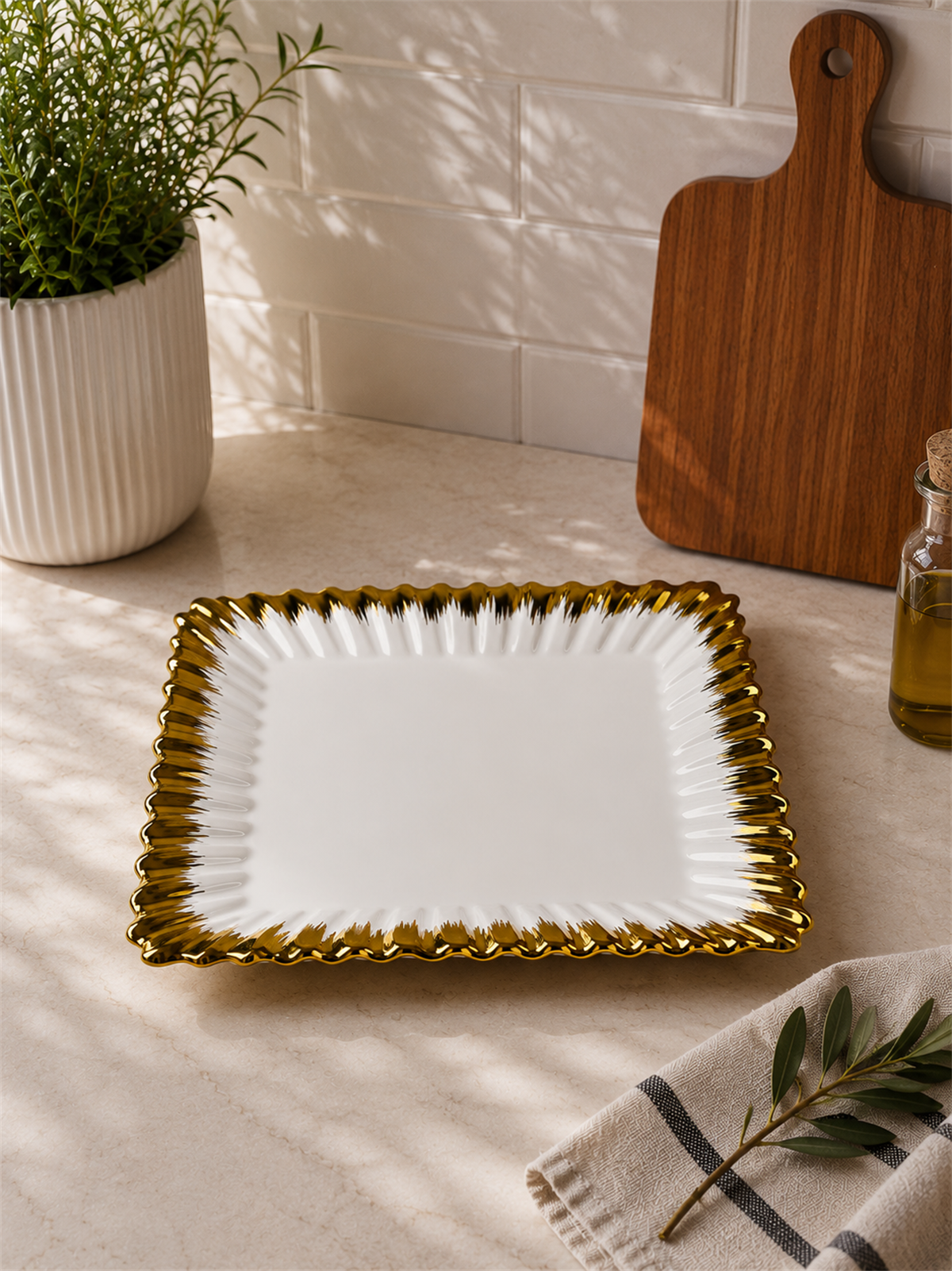 Daiys Gold Sunum Tabağı - Kare