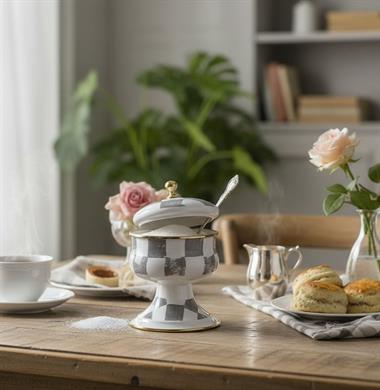 Damas Emaye Ayaklı Şekerlik