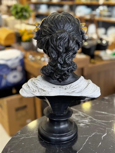 Dekoratif Beyaz Gold Detaylı Ophelia Heykel Biblo Obje