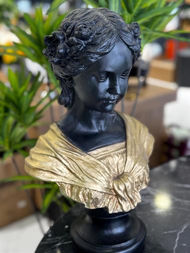 Dekoratif Gold Detaylı Ophelia Heykel Biblo Obje